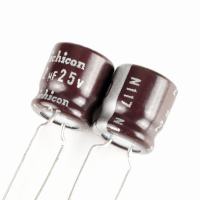 ตัวเก็บประจุชนิดอิเล็กโทรลีติค,Nichicon 25V 22UF 6X6มม. 105 °C จำนวน10ชิ้น