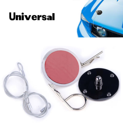 2pcs Universal Car Front Racing Bonnet Hood Pin Lock Appearance Kit Safe Lock Aluminum TitaniumSilverColor