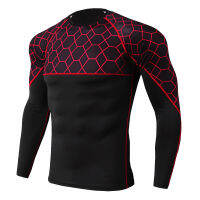 Four Seasons Trendy Fitness Outdoor Perspired Quick Dry Breathable Tight Patchwork Men Gym Wear