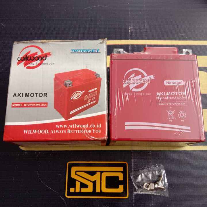 Aki Motor / Accu / Baterai Motor Kering Wilwood GTZ7V Untuk Motor
