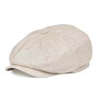 BOELA Summer Linen Newsboy Cap Men Women Herringbone Bakerboy Caps Lightweight Breathable Flat Hat Apple Beret for Male2023