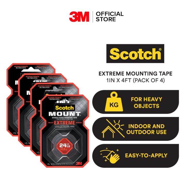3M Scotch Extreme Mounting Double Sided Tape, Heavy sticky tape, wall