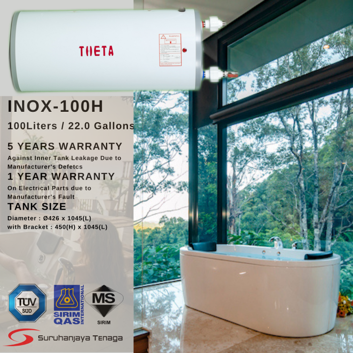 THETA Electric Storage Water Heater 100L with Isolation Barrier Lazada