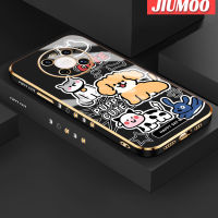 เคส JIUMOO สำหรับ Huawei เมท40 Pro เคสซิลิโคนนิ่มกล้องฝาปิดเลนส์เต็มรูปแบบลายการ์ตูนลูกสุนัขน่ารักเคสโทรศัพท์ซิลิโคนชุบด้านดีไซน์ใหม่