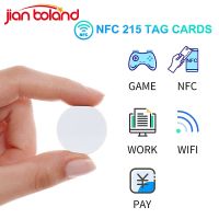 Round 50/100pcs NTAG215 NFC Coin Tags 13.56MHz Ntag215 Blank White Card Label RFID Ultralight Labels 25mm Diameter