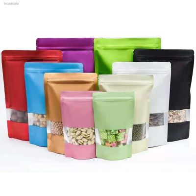 ✆ 100Pcs/Lot Zip Lock Colorful Aluminum Foil Stand Up Bag with Frosted Window Resealable Doypack Food Chocolate Coffee Pouches