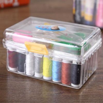 【CC】 1 Set Sewing Pack Thread Threader Needle Tape Measure Scissor Thimble with Storage Accessory