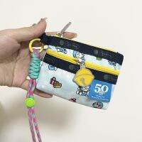 Uniqlo original New Lisbon mini card case key bag hook bag waterproof cute cartoon change earphone bag small 7105 with lanyard