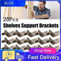 【 El 3C Shop 】ที่ยึดชั้นวางของในบ้านเพื่อการปรับปรุงบ้าน20ชิ้นช้อนรูปตัวแอลสีบรอนซ์6มม.