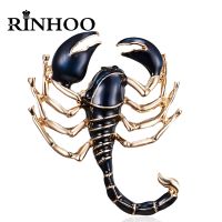 Rinhoo Enamel Scorpion Brooches For Women Animal Coat Pins Fashion Crystal Lizard Ladybug Beetle Spider Caterpillar Insect Badge