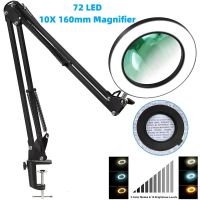 72LED 8X/10X NEW Illuminated Magnifier USB 3 Colors Magnifying Glass for Soldering Iron Repair/Table Lamp/Skincare