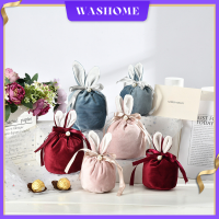 WASHOME CNY Chinese New Year Gift Bag Velvet Bags Cute Bunny Gift Packing Bags Rabbit Chocolate Candy Bags Wedding Birthday Party Decoration