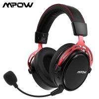 2023 Mpow Air 2.4G หูฟังสำหรับเล่นเกมเสียงรอบทิศทางชุดหูฟังไร้สายสำหรับเล่นเกมส์7.1สำหรับพีซี PS4พร้อมไมค์ตัดเสียงรบกวนไดรฟ์คู่