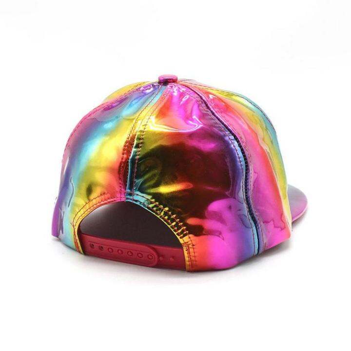 adjustable-shiny-holographics-baseball-caps-hip-hop-flat-brim-rock-snapback-hat-reflective-fashion-rave-cosplay-caps-for-dance-glastonbury-festival-justifiable