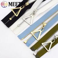 ◐♗✇ 2Pcs 15-30cm Close-End 40-70cm Open-End 3 Metal Zipper Auto Lock Gold Silver Tooth Single Open Zip DIY Garment Sew Accessories