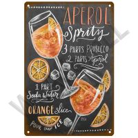 Metal Sign Vintage Tin Sign Decorations Gin &amp; Tonic Cocktail Plate Decorative Poster Plaque Retro Bar Kitchen Home Wall Decor