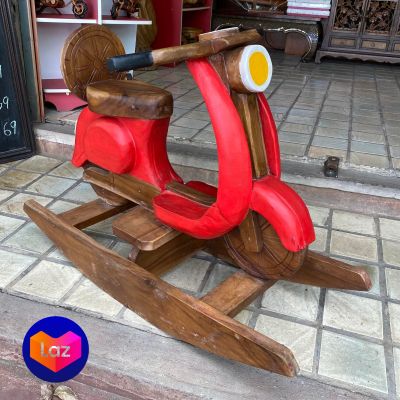 เก้าอี้โยก (ประกอบแล้ว) ม้าโยกเด็ก ของเล่นเด็ก ม้านั่งสำหรับเด็ก แกะสลักไม้เนื้อแข็ง ของเล่น ม้าโยก สําหรับเด็ก Large Rocking Chair Wooden Motorcycle