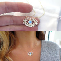 NEW LUCKY evil eye jewelry gold filled AAA baguette cubic zirconia cz turquoises stone fashion classic eye necklace New