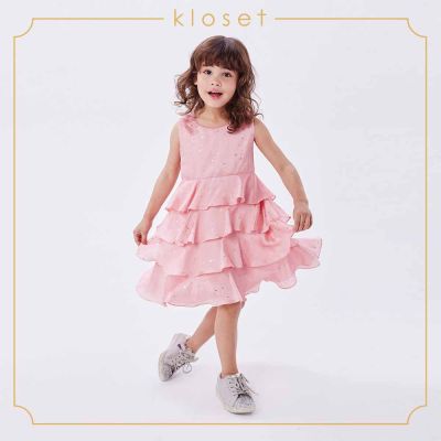 Kloset (SS19 - KD013) Star Print Ruffle ชุดเดรสเด็ก เสื้อผ้าเด็ก ชุดเด็ก