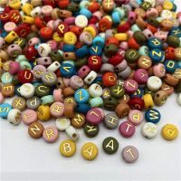 100pcs/Lot 7MM Letter Beads Oval Shape Mixed Alphabet Beads For Jewelry Making DIY Bracelet Necklace Accessories Beads