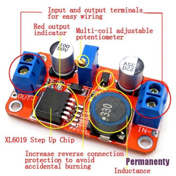 Permanenty 5a Dc Dc Step Up Power Module Boost Volt Converter 33v 35v To 5v 6v 9v 12v 24v 〖lyue 9986