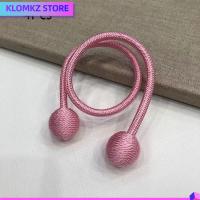 KLOMKZ 4 Pcs เส้นใยเคมี ผ้าม่านผูกเน็คไท ลูกบอลตกแต่งตกแต่ง สีชมพูอมชมพู ที่ยึดผ้าม่าน ของใหม่ ลวดเหล็กลวด ม่านผูกหลัง ห้องนอนและห้องนอน