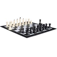 ชุดหมากรุกสากลมาตรฐาน German Knight Black &amp; White Chess Set (มีตัวหมากรุกให้เลือก 4 แบบ) chess board set