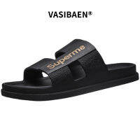 VASIBAEN Flat Slides สำหรับผู้ชายที่รองเท้ารองรับแรงกระแทกและพื้นรองเท้ากันลื่น