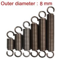 1Pcs Extension Tension Expansion Spring With Hook Springs Steel Spring Wire Dia 1.2mm Outer Dia 8mm Length 30mm - 200mm DIY Tool Nails Screws Fastener