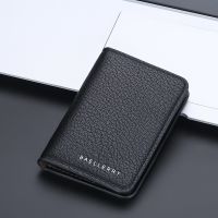 【CW】☈☍⊕  Folding Wallet Men Soft Leather Card Credit Holders Thin Purse Small for Tarjetero