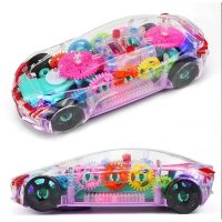 Transparent glowing machine with music toys for kids, Toys for children for boy Car model Educational