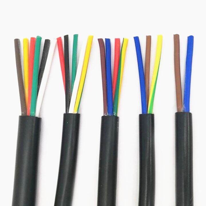 RVV black cable 18AWG 0.75MM 2 core 3 core 4 core 5 core 6 core 7 core ...