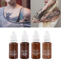 【YF】 15ml Black Permanent Makeup Tattoo Ink Micro Pigments Set Cosmetic Kit for Eyebrow Lip Make Up Mixed Color 4 Colors