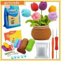 GOTORADE เส้นด้ายสำหรับถัก ชุดถักสำหรับผู้เริ่มต้น เส้นใยโพลีเอสเตอร์ กับขั้นตอนโดยขั้นตอนบทเรียนวิดีโอ ชุดถักนิตติ้ง เรียนรู้การถักโครเชต์ ตะขอโครเชต์ถัก ชุดถักโครเชต์ยัดไส้รูปสัตว์ ผู้ใหญ่เด็กๆ