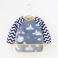 【YD】 Cartoon Baby Bibs Colorful Cars Bib Infant Eating Children Sleeve Apron Feeding