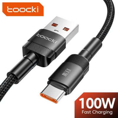 Toocki 100W USB C สายชนิด C สายชาร์จเร็วสำหรับ Huawei P50 P40 P30 Pro Realme POCO 5A USB C สายดาต้า Type C