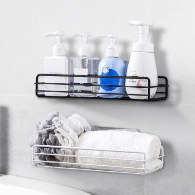 Iron Wall mounted Self adhesive Bathroom Kitchen Shelf Stroage Rack Accessory