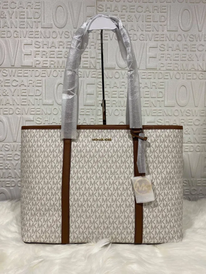 MICHAEL KORS SADY MULTIFUNCTIONAL TOP ZIP TOTE LARGE-VANILLA