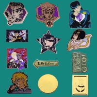 【DT】hot！ Jojos Lapel Enamel Pins Anime Movies Metal Cartoon Brooch Badges Collar Adorn Men Fashion Jewelry Gifts