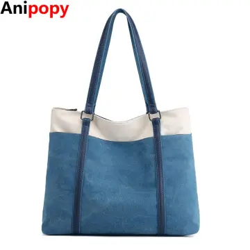 Women Laptop Tote Bag for Work Lightweight Splice Canvas 15.6 Inch Handbag  Purse