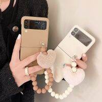 เคสโทรศัพท์ HOCE สำหรับ Samsung Galaxy Z พลิก4พลิก3กับห่วงโซ่ที่ใส่มือสำหรับ ZFlip3 ZFlip4ฝาครอบหัวใจนุ่มน่ารัก