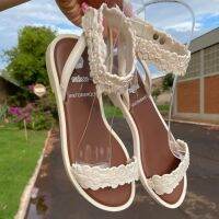 Womens One Strap Sandals melissaˉFlat Heel Super Fairy Outer Wear Vacation Beach Jelly Shoes Summer Fashion Womens Shoes