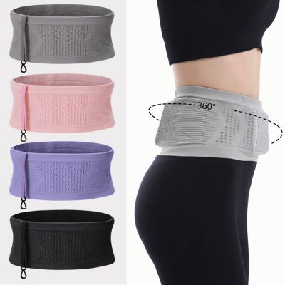Multifunctional Knit Breathable Concealed Waist Bag Slim Thin Waist Pack With Hanging Hook Lightweight Packet For Riding Fitness