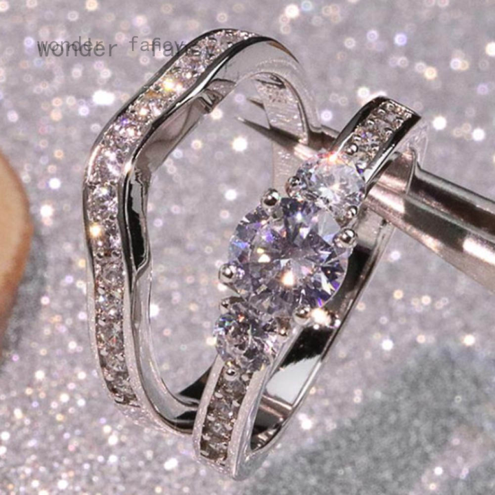 แฟชั่น-womenand-39-s-2ชิ้นชุด925แหวนเพชรเงินเจ้าสาวงานแต่งงานแหวนชุดแหวนวันครบรอบปีเครื่องประดับของขวัญ