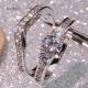 แฟชั่น WomenAnd #39; S 2ชิ้นชุด925แหวนเพชรเงินเจ้าสาวงานแต่งงานแหวนชุดแหวนวันครบรอบปีเครื่องประดับของขวัญ