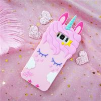 ☄❒ 3D jednorożec etui do Samsung Galaxy S10 S9 S8 Plus S7 S6 uwaga 8 9 A20 A40 A30s A50s M10s A6 A7 A8 A9 J4 J6 J8 Plus J2 J5 J7 Prime