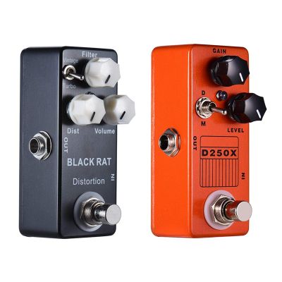 Mosky 2 Pcs Mini Guitar Effect Pedal, Black & Orange