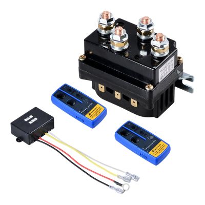Universal Winch Contactor Solenoid Relay Controller 12V 500A Dc Switch Boat Truck Thumb with Twin Wireless Remote Controls for Atv Utv 4X4 Vehicles 8000 Lbs-12000 Lbs Winches