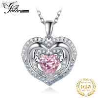 ✘♗ JewelryPalace New Arrival Love Heart Dolphin 2.2ct Pink Gemstone S925 Sterling Silver Luxury Pendant Necklace for Woman No Chain