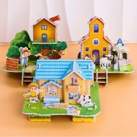 3D Three-dimensional Building Puzzle Model Toys DIY Handmade Paper Puzzle Building Blocks Educational Toy Gifts for Children